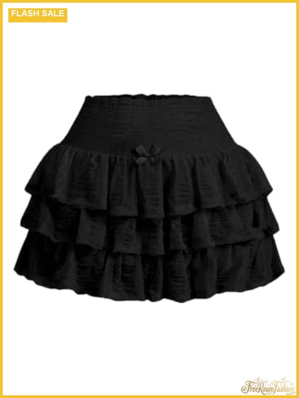 Women Y2K Lace Mini Skirt Bow Ruffle Layered Skort A-Line Low Rise
